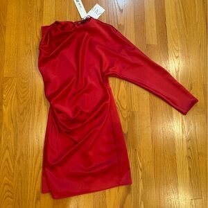 Zara Asymmetric Satin Effect One Shoulder
Mini Dress